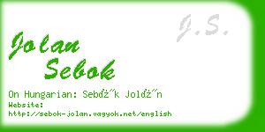 jolan sebok business card